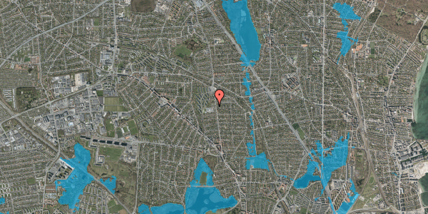 Oversvømmelsesrisiko fra vandløb på Vangedevej 168, 2870 Dyssegård