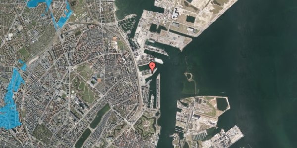 Oversvømmelsesrisiko fra vandløb på Marmorvej 49, st. tv, 2100 København Ø