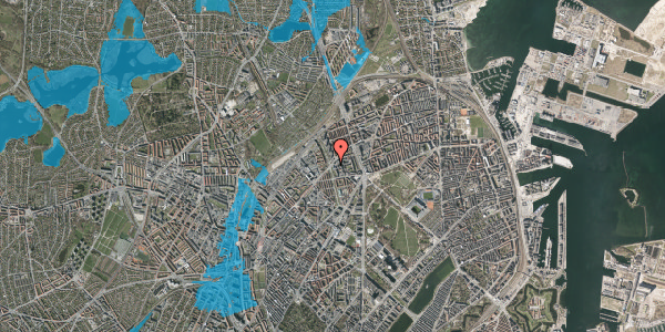 Oversvømmelsesrisiko fra vandløb på Lersø Parkallé 44, 3. , 2100 København Ø