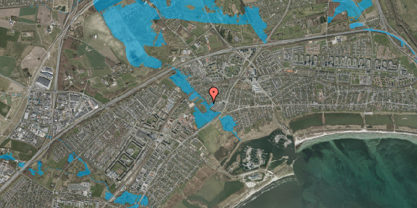 Oversvømmelsesrisiko fra vandløb på Risingevej 41, 2665 Vallensbæk Strand