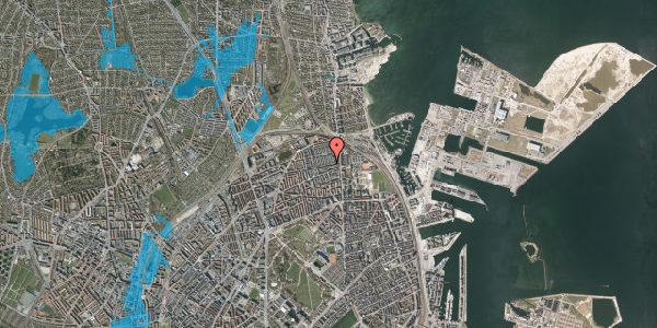 Oversvømmelsesrisiko fra vandløb på Landskronagade 22, 2100 København Ø