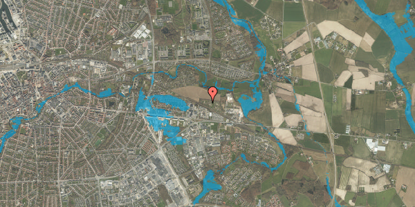Oversvømmelsesrisiko fra vandløb på Løkkegård Havekoloni 84, 5220 Odense SØ