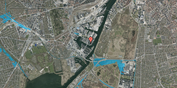 Oversvømmelsesrisiko fra vandløb på Alliancevej 10C, 2450 København SV