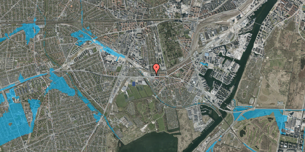 Oversvømmelsesrisiko fra vandløb på Ellebjergvej 52, st. , 2450 København SV