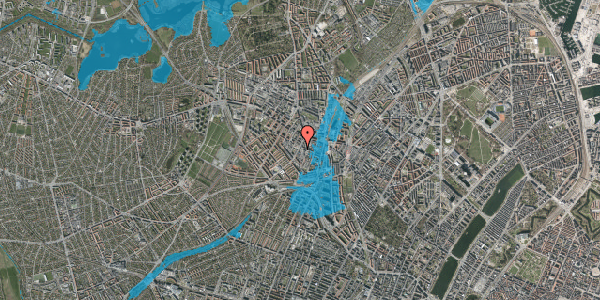 Oversvømmelsesrisiko fra vandløb på Vibevej 23, 2400 København NV
