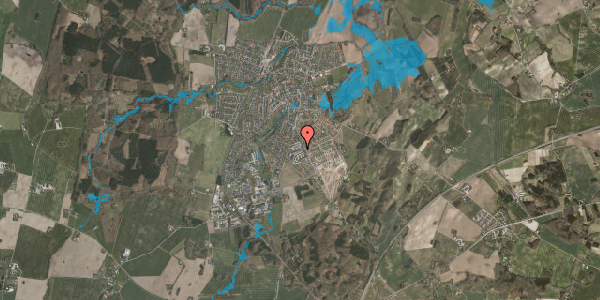 Oversvømmelsesrisiko fra vandløb på Eskerodvej 24A, 8543 Hornslet