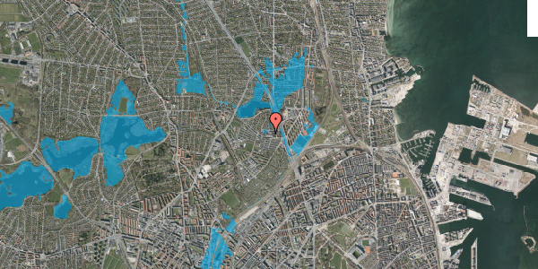 Oversvømmelsesrisiko fra vandløb på Emdrupvej 24, 1. 13, 2100 København Ø