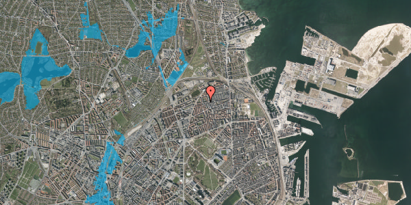 Oversvømmelsesrisiko fra vandløb på Landskronagade 66, 2100 København Ø