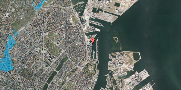 Oversvømmelsesrisiko fra vandløb på Dampfærgevej 30, 2. , 2100 København Ø