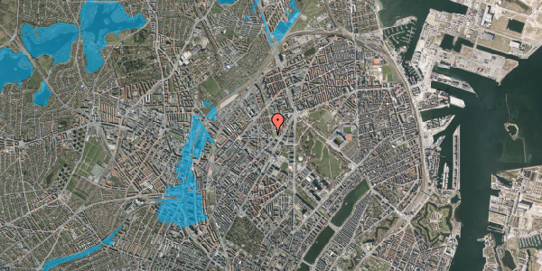 Oversvømmelsesrisiko fra vandløb på Vermundsgade 2, 2100 København Ø