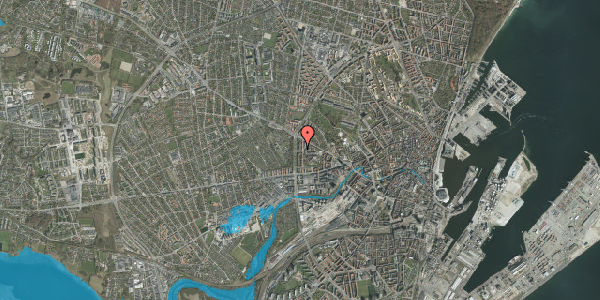 Oversvømmelsesrisiko fra vandløb på Thomas Nielsens Gade 4B, st. th, 8000 Aarhus C