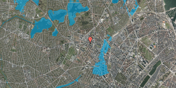 Oversvømmelsesrisiko fra vandløb på Theklavej 36, 1. 53, 2400 København NV