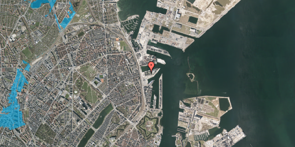 Oversvømmelsesrisiko fra vandløb på Marmorvej 15C, 1. tv, 2100 København Ø