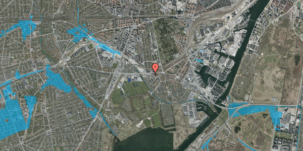 Oversvømmelsesrisiko fra vandløb på Ellebjergvej 39, 2450 København SV