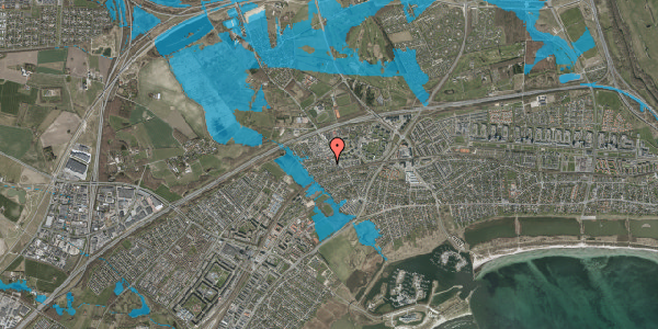 Oversvømmelsesrisiko fra vandløb på Liselundsvej 8, 2665 Vallensbæk Strand