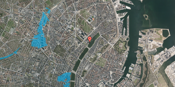 Oversvømmelsesrisiko fra vandløb på Sortedam Dossering 55C, st. , 2100 København Ø