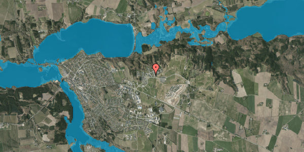 Oversvømmelsesrisiko fra vandløb på Kildebjerg Skovvej 16B, 8680 Ry
