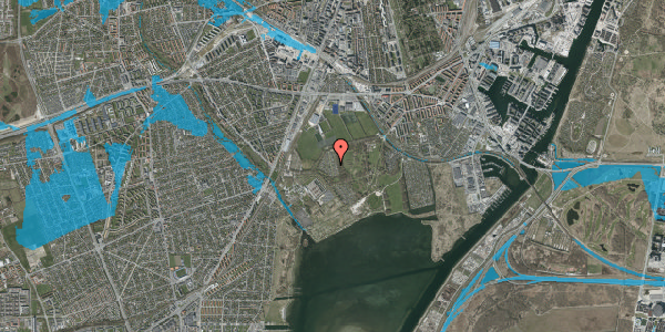 Oversvømmelsesrisiko fra vandløb på Hf. Sundbo 70, 2450 København SV