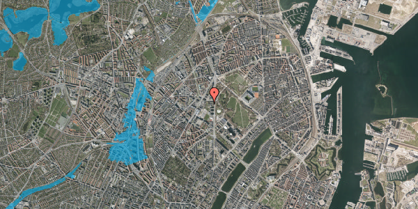 Oversvømmelsesrisiko fra vandløb på Universitetsparken 3, 2. , 2100 København Ø