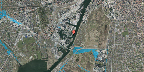 Oversvømmelsesrisiko fra vandløb på Teglholmens Østkaj 46, 2450 København SV