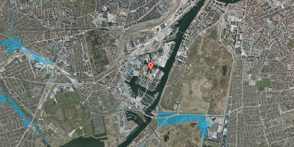 Oversvømmelsesrisiko fra vandløb på Teglholm Allé 1, 4. , 2450 København SV