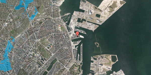 Oversvømmelsesrisiko fra vandløb på Bordeauxgade 6, 2. th, 2150 Nordhavn