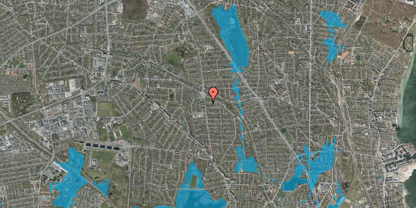 Oversvømmelsesrisiko fra vandløb på Frøbakken 4, 2870 Dyssegård