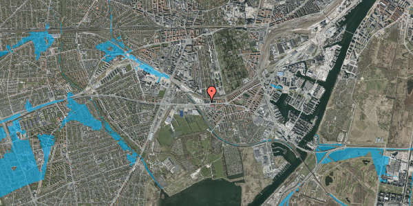 Oversvømmelsesrisiko fra vandløb på Ellebjergvej 52, 2. th, 2450 København SV