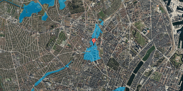 Oversvømmelsesrisiko fra vandløb på Falkevej 4, 3. tv, 2400 København NV