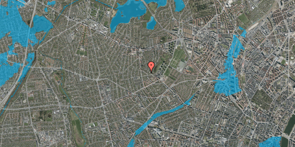 Oversvømmelsesrisiko fra vandløb på Sparresholmvej 55, 2700 Brønshøj