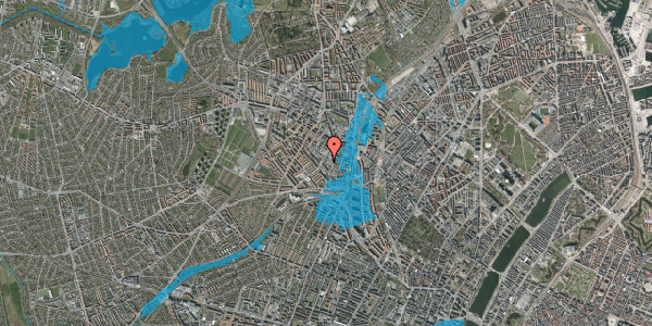 Oversvømmelsesrisiko fra vandløb på Hejrevej 34D, st. , 2400 København NV