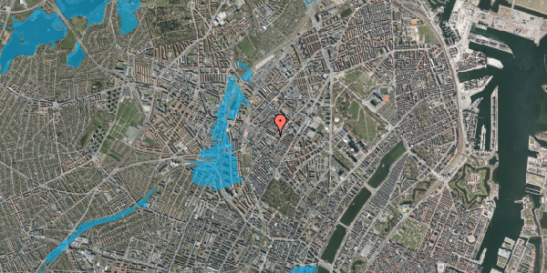 Oversvømmelsesrisiko fra vandløb på Mimersgade 39, 1. , 2200 København N