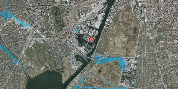 Oversvømmelsesrisiko fra vandløb på Ben Websters Vej 15, 2450 København SV