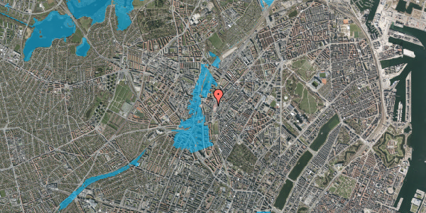 Oversvømmelsesrisiko fra vandløb på Heimdalsgade 4, st. , 2200 København N