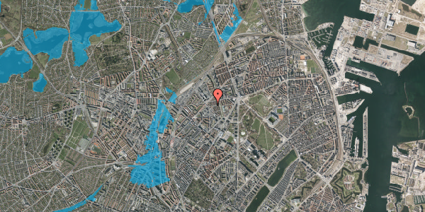 Oversvømmelsesrisiko fra vandløb på Hildursgade 14, kl. tv, 2100 København Ø
