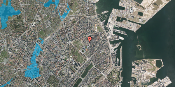 Oversvømmelsesrisiko fra vandløb på Østerfælled Torv 17B, 2. , 2100 København Ø