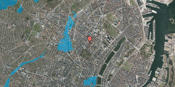 Oversvømmelsesrisiko fra vandløb på Fensmarkgade 65, 2200 København N