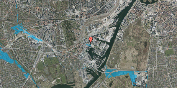 Oversvømmelsesrisiko fra vandløb på A.C. Meyers Vænge 10, 2450 København SV