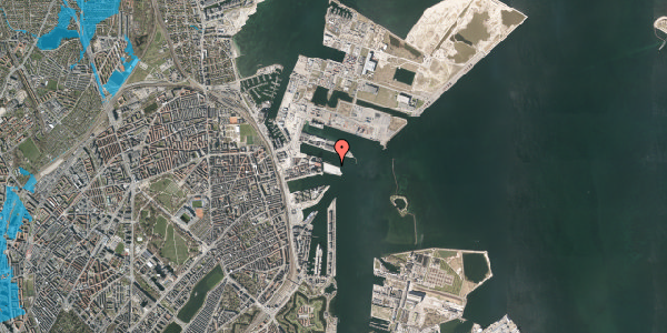 Oversvømmelsesrisiko fra vandløb på Gdanskgade 10, 2150 Nordhavn