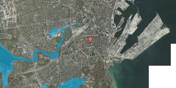 Oversvømmelsesrisiko fra vandløb på Lundingsgade 14, 1. , 8000 Aarhus C