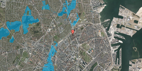 Oversvømmelsesrisiko fra vandløb på Borthigsgade 17, 2100 København Ø