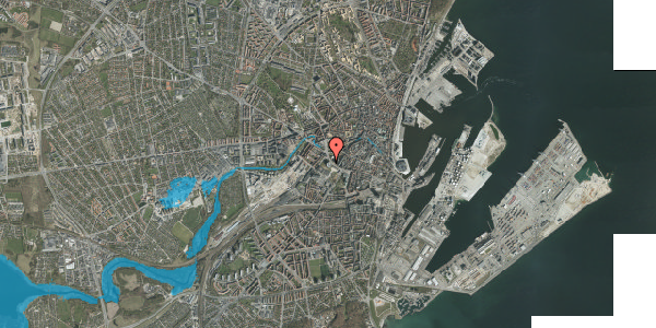 Oversvømmelsesrisiko fra vandløb på Aros Allé 2, 6. , 8000 Aarhus C