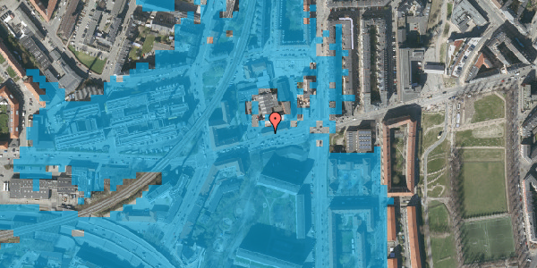 Oversvømmelsesrisiko fra vandløb på Hillerødgade 30B, 1. , 2200 København N