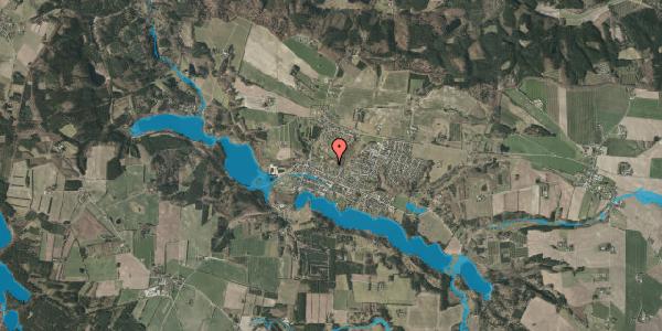 Oversvømmelsesrisiko fra vandløb på Kirkevej 11A, 8654 Bryrup