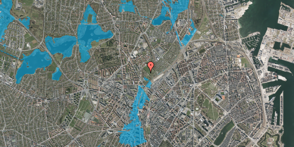 Oversvømmelsesrisiko fra vandløb på Bispebjerg Bakke 12, 2400 København NV