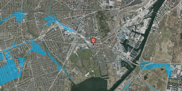 Oversvømmelsesrisiko fra vandløb på Spontinisvej 1B, 1. , 2450 København SV