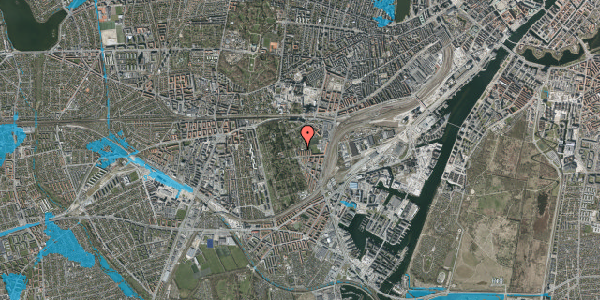 Oversvømmelsesrisiko fra vandløb på Bavnehøj Allé 32, 2450 København SV