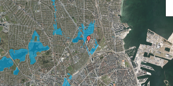 Oversvømmelsesrisiko fra vandløb på Lyngbyvej 172, 2. 9, 2100 København Ø