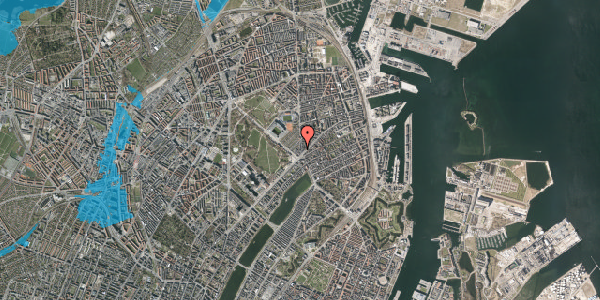 Oversvømmelsesrisiko fra vandløb på Østerbrogade 39, 2100 København Ø