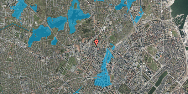 Oversvømmelsesrisiko fra vandløb på Dortheavej 2B, 1. tv, 2400 København NV